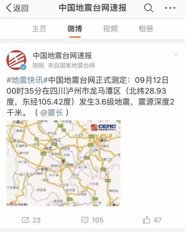 就在刚刚,泸州发生3.6级地震,你有明显震感吗?