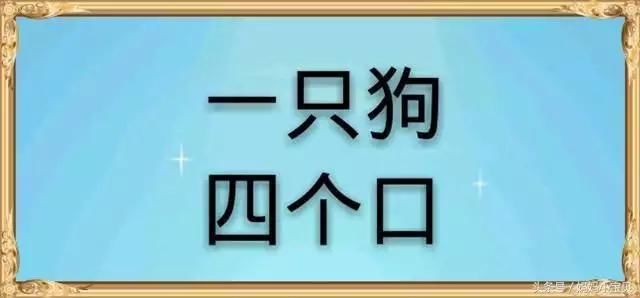 猜字谜: 一只狗,四个口 你知道是什么吗?