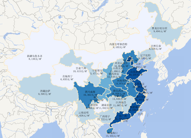 53城房价过万，但有8个省会城市房价还没突破万元！