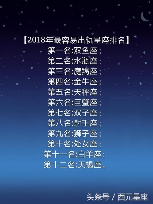 2018年12星座运势关键词，12星座容易出轨排行，恋情类型