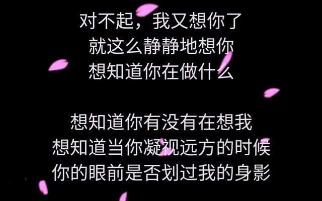 对不起我又想你了，还是忍不住把你牵挂！送给最想念的你！