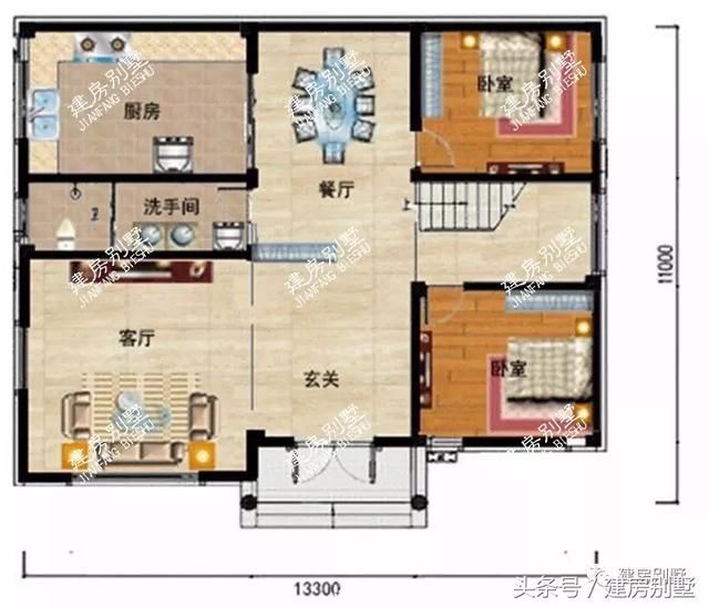 2款建的很火的农村别墅户型，造价均20来万，美观又实用