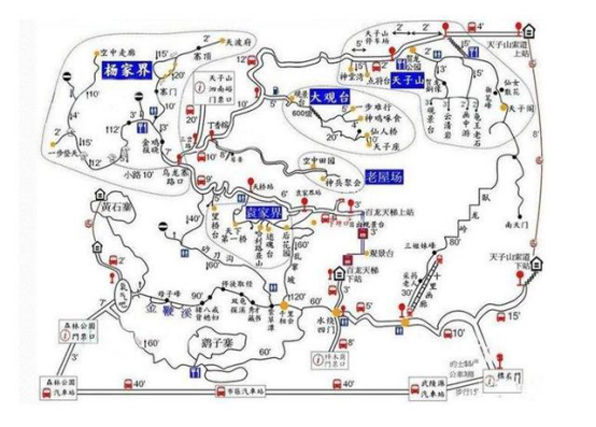 武陵源核心景区地图