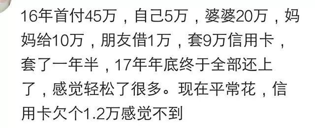 说说买房你自己出了首付钱的多少?网友:首付20万，借了18万