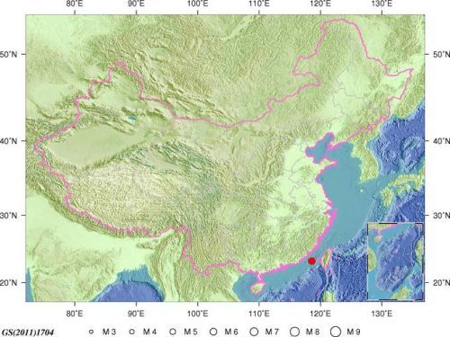 广东浙江今天哪里地震了 11月26日台湾海峡6
