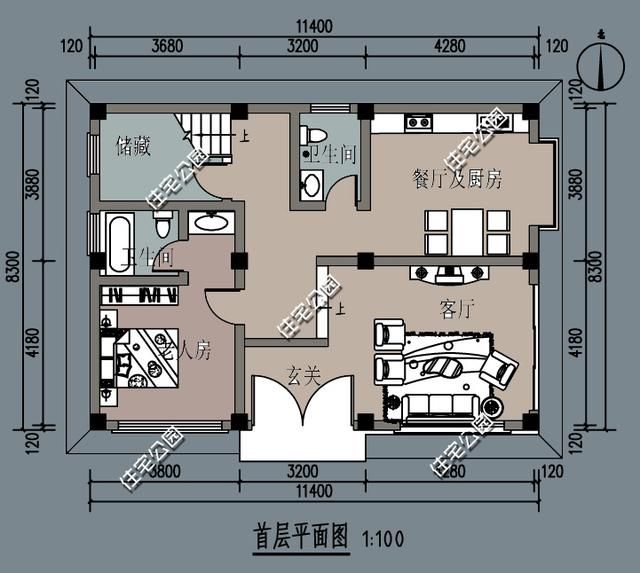 农村别墅户型3套，设计新模式，效果图平面图自由组合