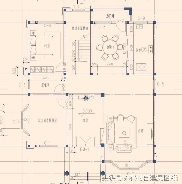 10款二层农村自建房图纸，2款带土灶，3款带车库，7款带堂屋