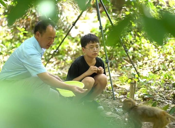 孙悟空捧起金饭碗 庆元贤良的花果山人猴和谐