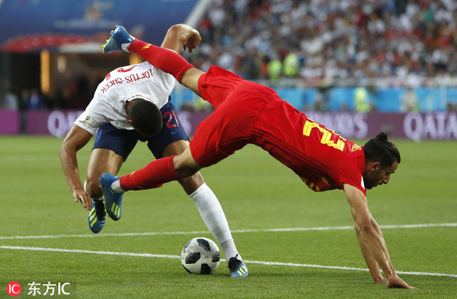 贾努扎伊弧线球 比利时1-0英格兰小组头名晋级