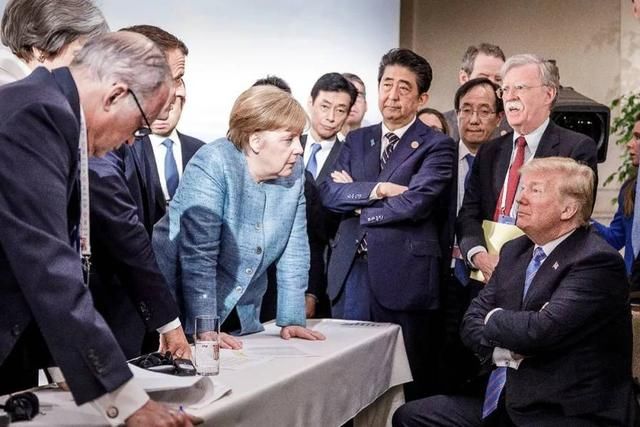 G7峰会后,特朗普被怼图片走红,看各国媒体斗图