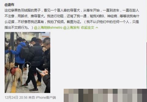 男子地铁不听劝阻多次骚扰导盲犬