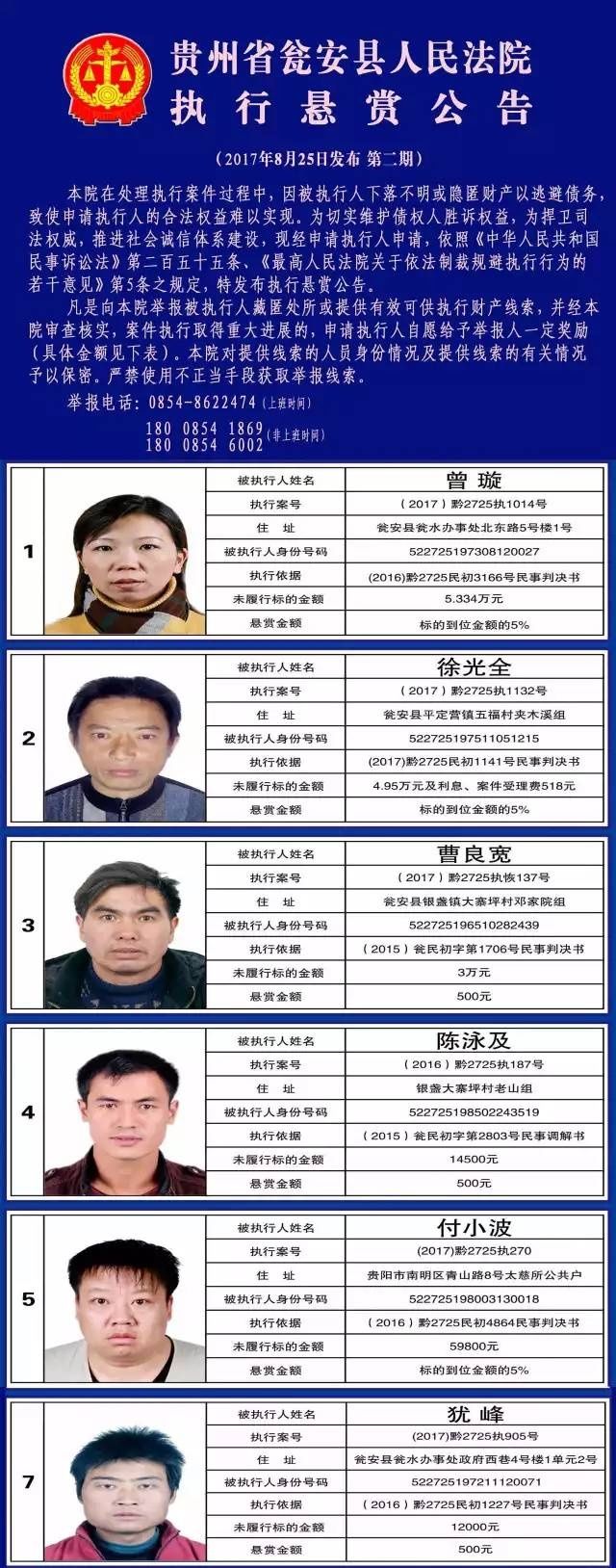 【执行风暴】贵州瓮安法院致那些欠账不还的人