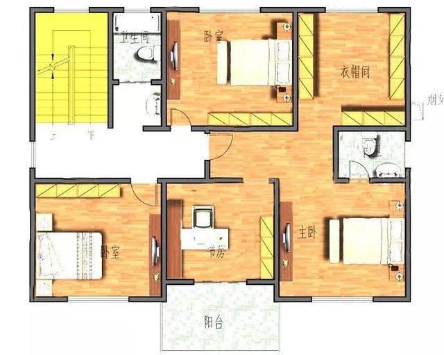 这款农村二层房屋设计图开间进深15.5×10.2米,一层占地面积154.