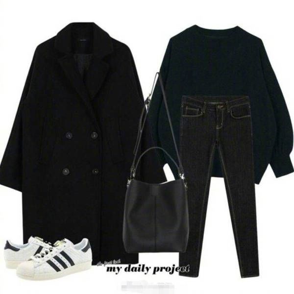 一件黑色羊毛大衣的9种搭配方法