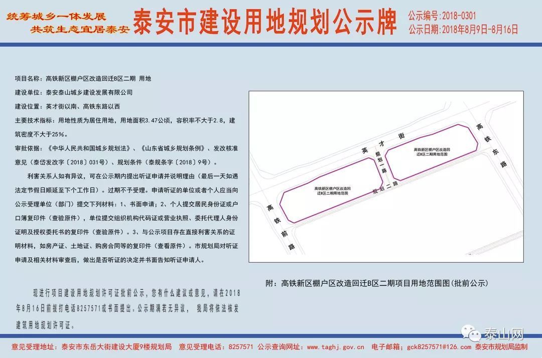 重磅!泰安市规划局发布最新一批棚户区、旧村