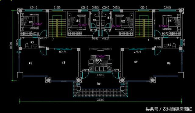 23X10米新农村双拼房，共用大堂8个套间，兄弟分房不分家