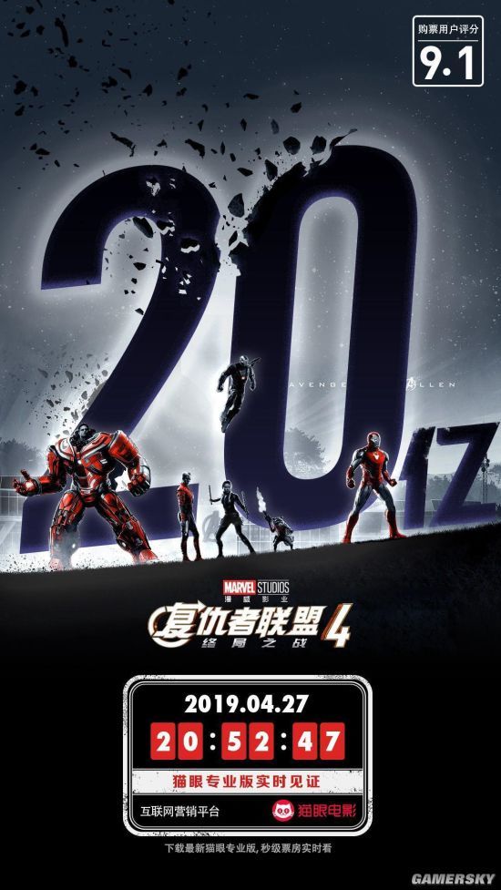 《复仇者联盟4》内地票房破20亿!电影灭霸非它