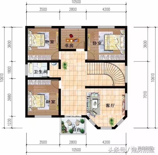 3栋各有千秋的两层别墅，我们村村长家建的是第三栋