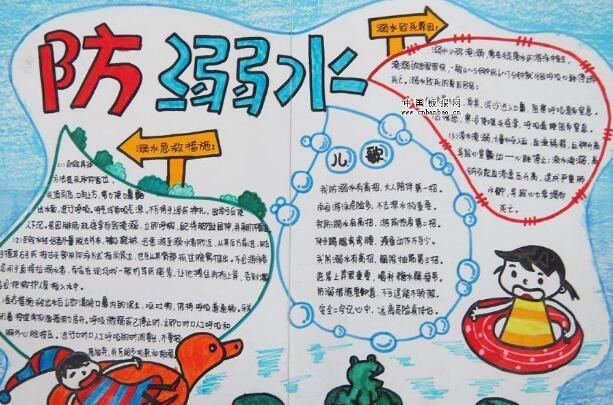 防溺水手抄报内容资料 简单字少也能做好安全教育