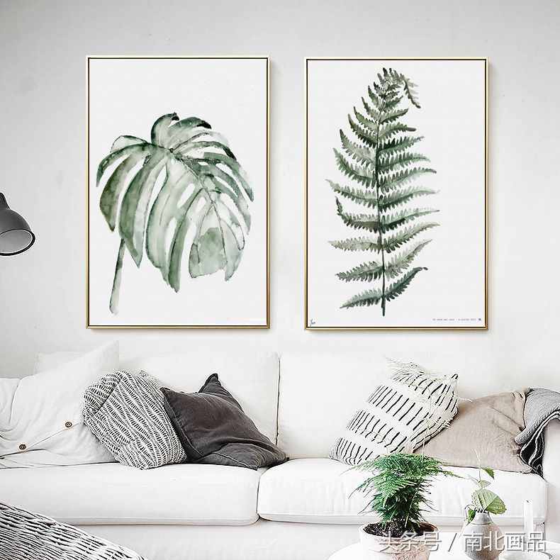 南北画品小清新北欧绿植装饰画客厅沙发背景画