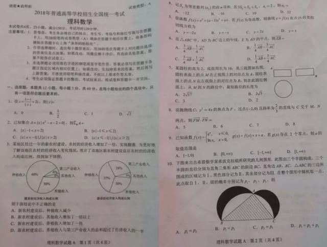 最全!2018年高考数学理科试卷汇总,重庆数学难
