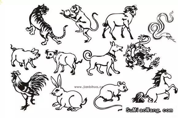 十二生肖,又叫属相,包括鼠,牛,虎,兔,龙,蛇,马,羊,猴,鸡,狗,猪.