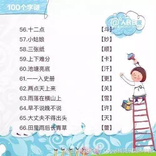 100个超有趣的猜字谜，让孩子快乐学习汉字！