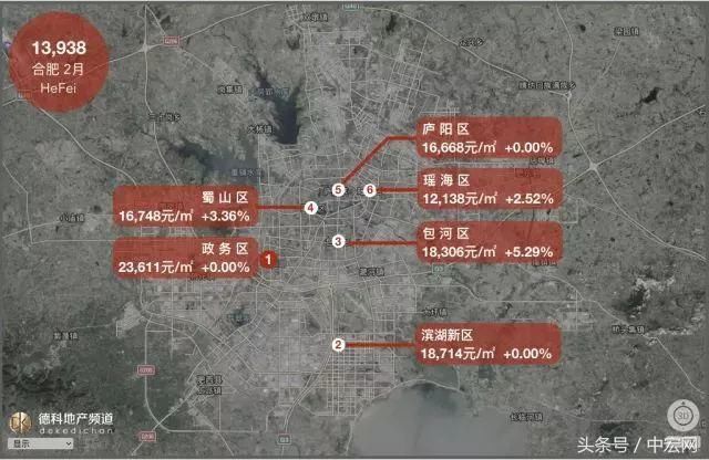 18座热门城市房价地图:上海大涨北京大跌