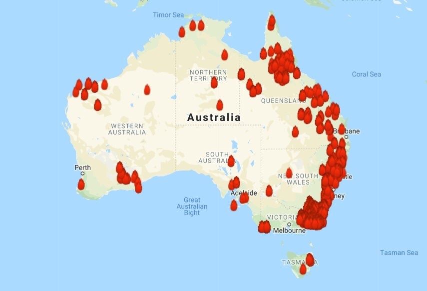 澳大利亚大火底图