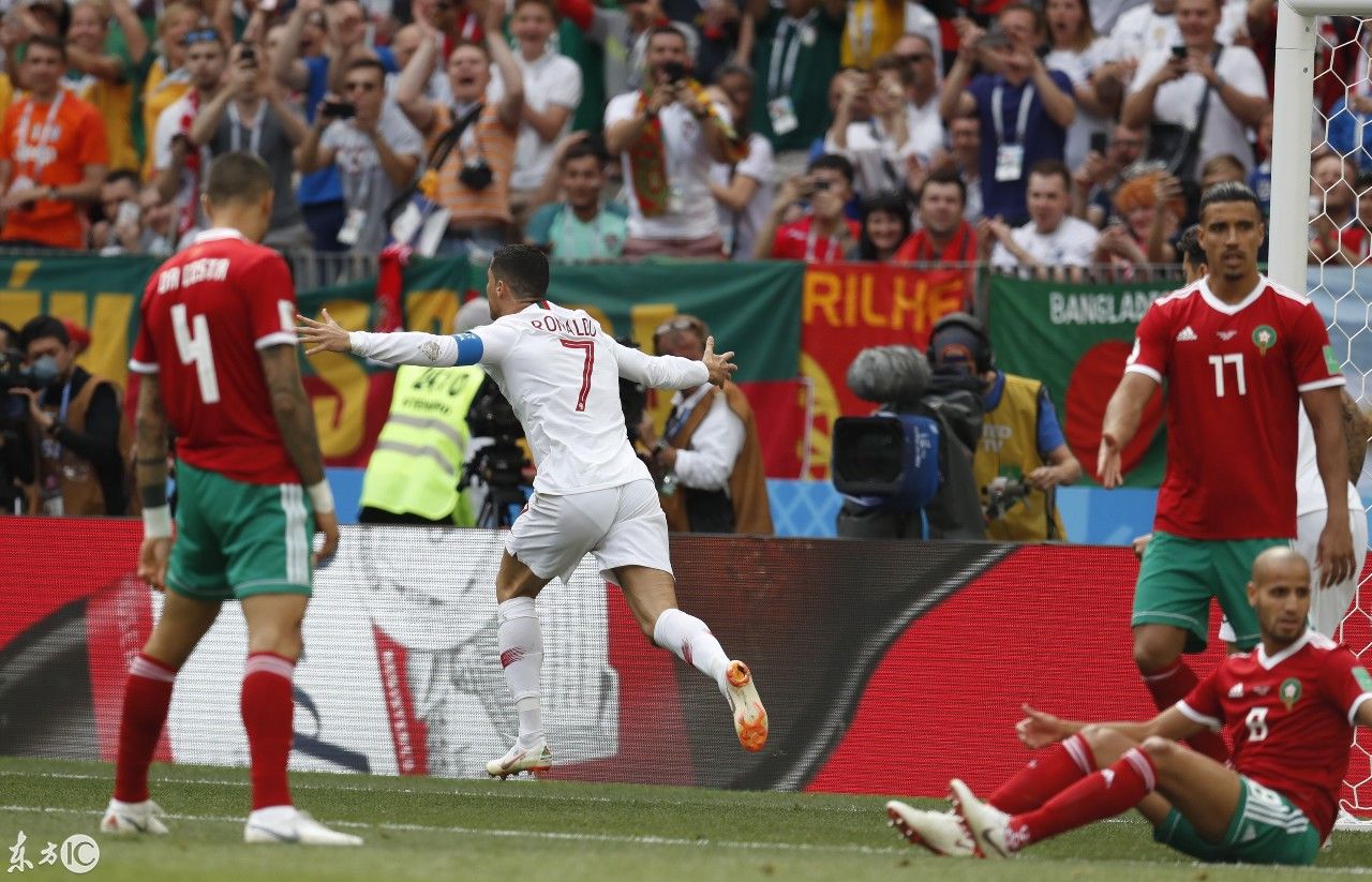 世界杯葡萄牙对战摩洛哥 罗纳尔多进球得分 狂