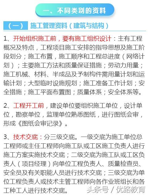 土建工程不同类别、不同阶段的资料整理，看到就是赚到！