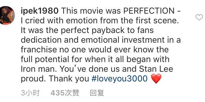 钢铁侠发文感谢所有人 网友:爱你3000遍