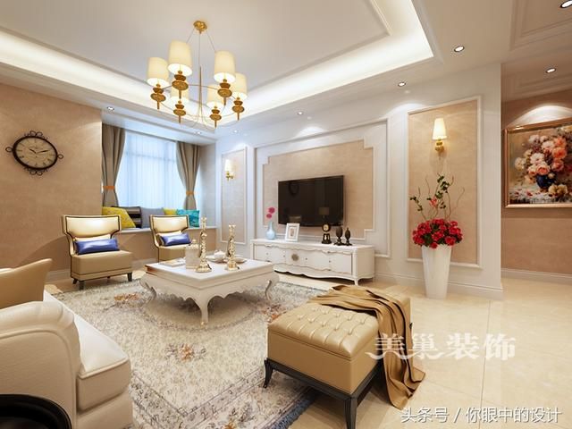护墙板,壁纸,不锈钢压条,整个造型使空间显得大方得体