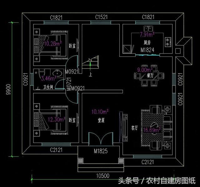 10X10米4款农村自建房，带车库和柴火灶，你会怎么选