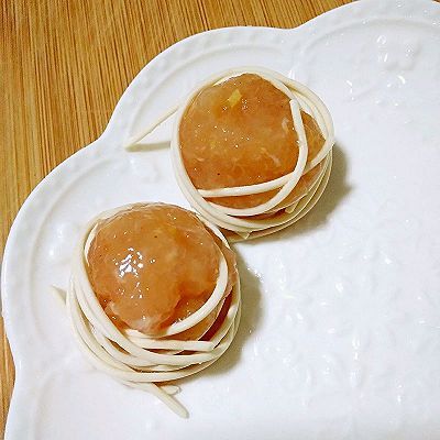 鸡胸丸子什锦蒸面