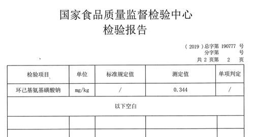 甜蜜素白酒标准