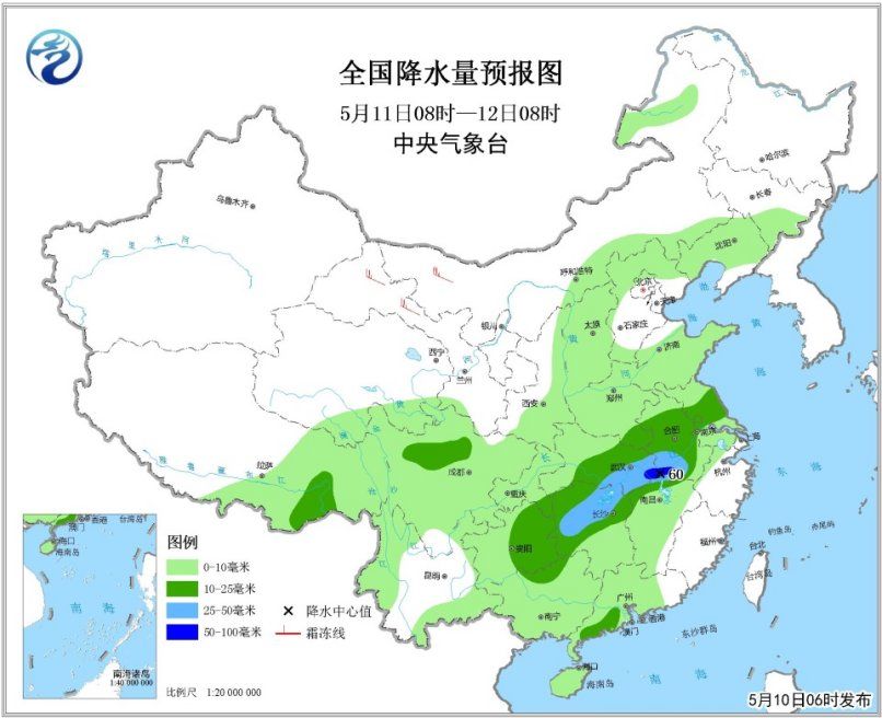 华南仍有分散性降水 川渝鄂皖将迎较强降雨