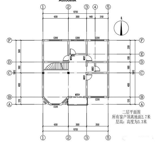 10.75m*10.6m，精致二层别墅