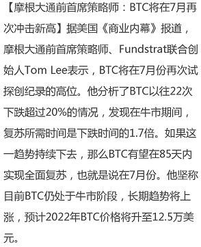 比特币新预测2022年达到12.5万美金，2月17号比特币突破70000跌下