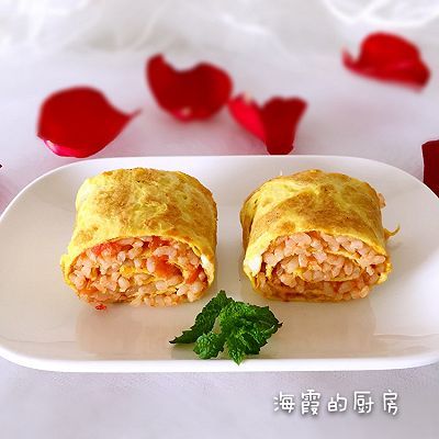 西红柿炒米饭鸡蛋卷