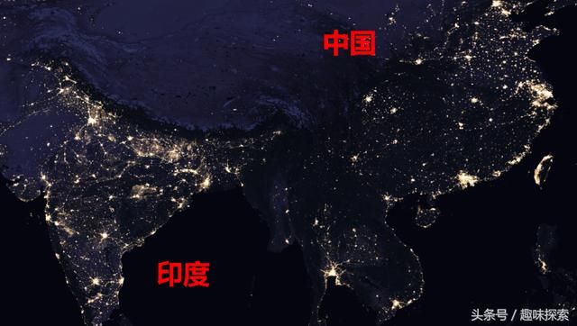 来自美国的高科技卫星发现:印度夜晚灯光亮度
