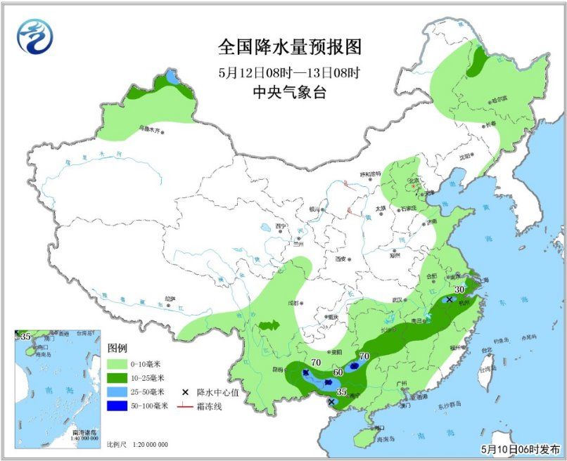 华南仍有分散性降水 川渝鄂皖将迎较强降雨