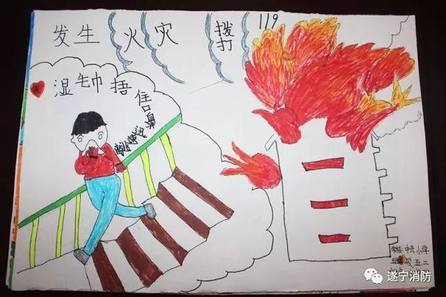 119儿童消防绘画作品展播--安居宝宝绘消防 安
