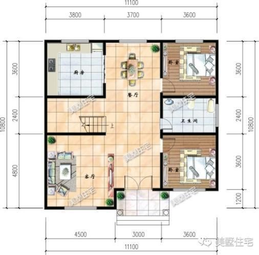 这15款二层别墅，户型方正施工简单，主体造价最低只要18万