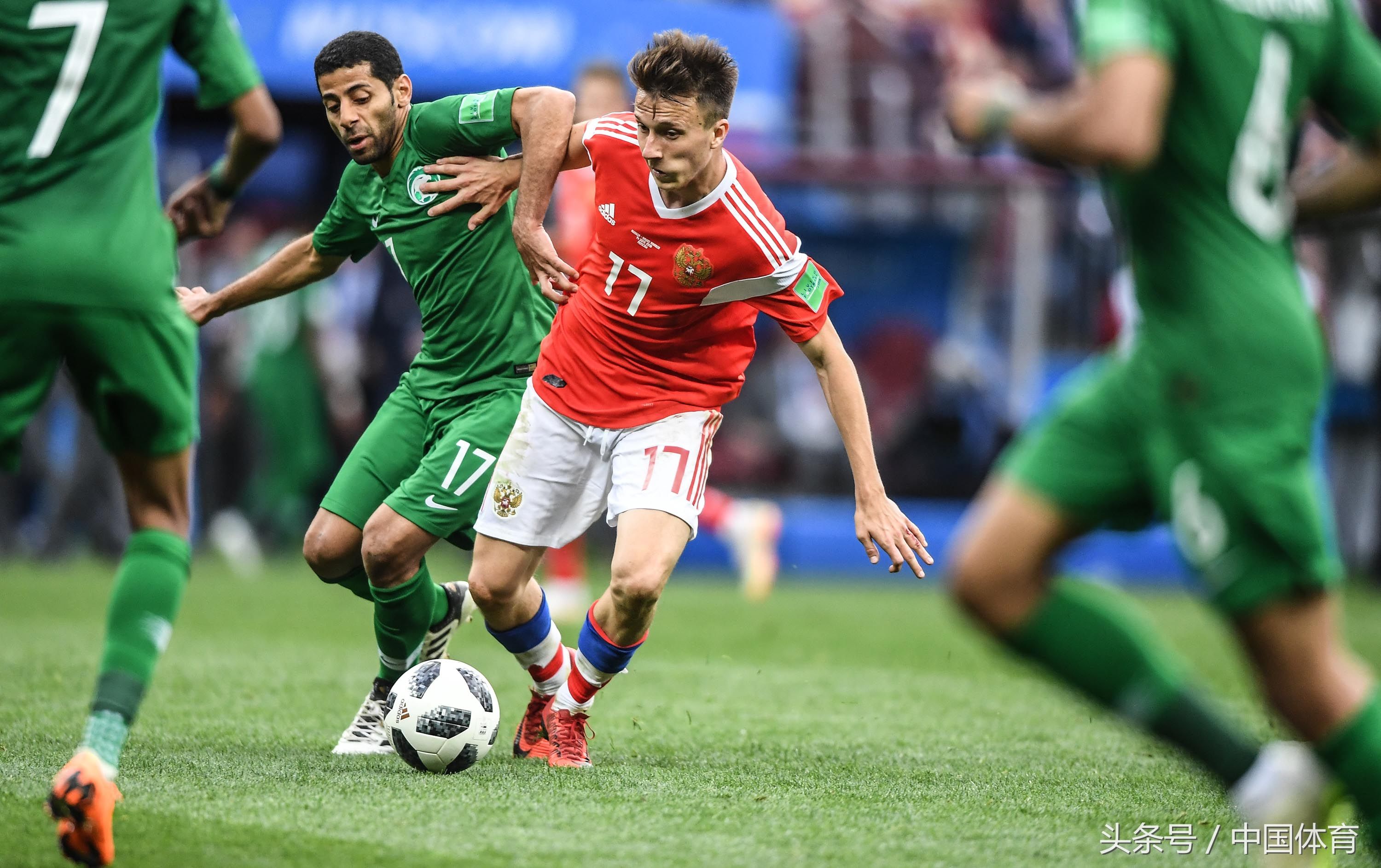 FIFA俄罗斯世界杯揭幕战 俄罗斯队以5比0狂胜沙特队