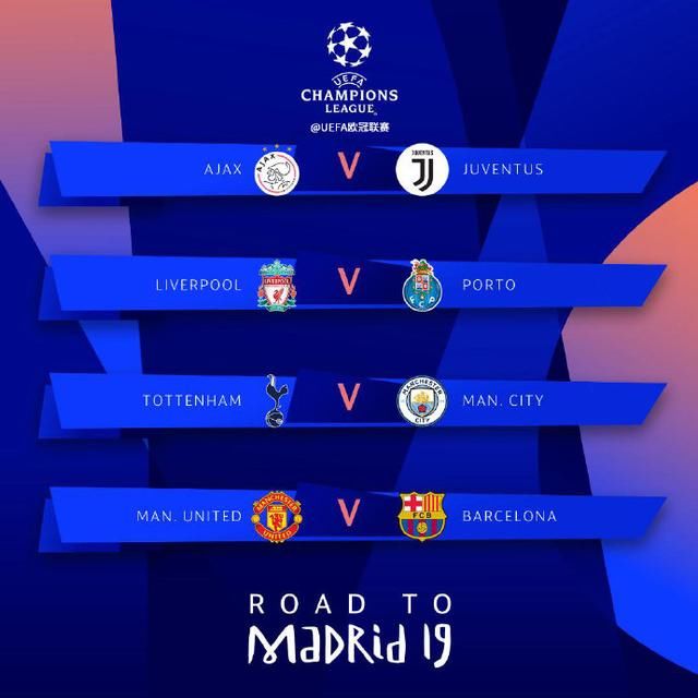 欧冠抽签:曼城热刺演英超内战 尤文大战黑马 曼