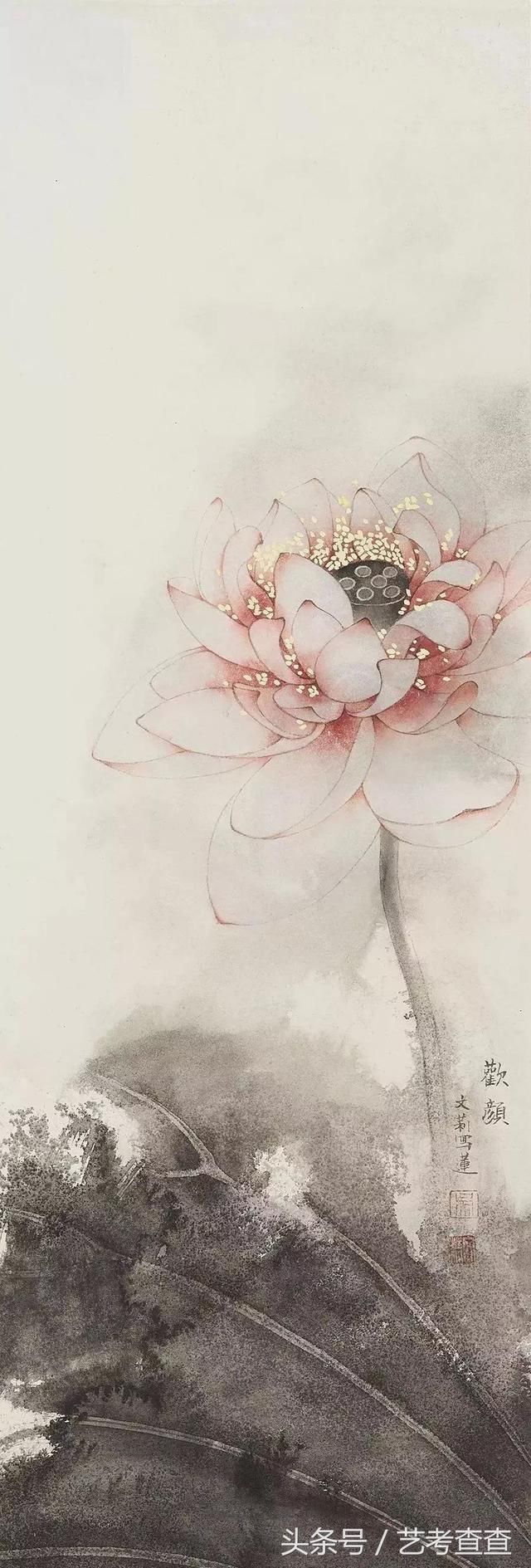 她的《叶落长安》热播全国!她的佛像,莲花惊艳画坛!图片