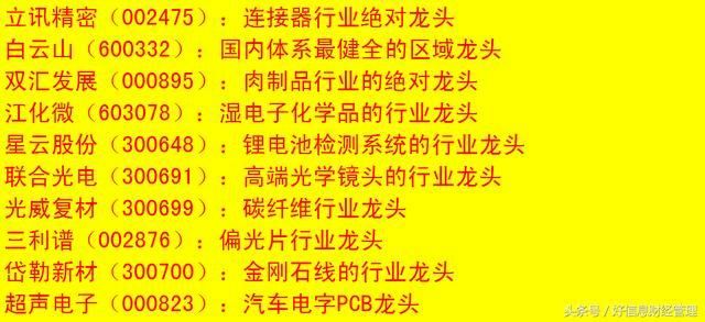 2018行业龙头股一览表,不管多忙,想赚钱都得看