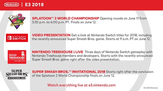 任天堂E3 2018具体安排公布 期待Switch新作预