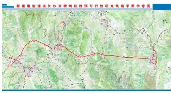 吉安官方报告披露厦渝通道长赣段预可行线路，江西境内设9站